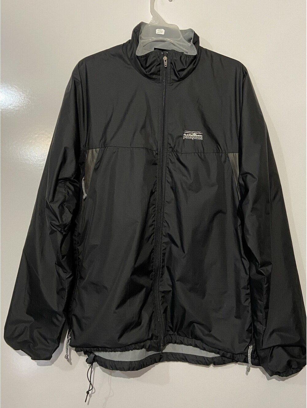 Mens PATAGONIA Black Vintage Lined Windbreaker Zephur Jacket Sz L 84322